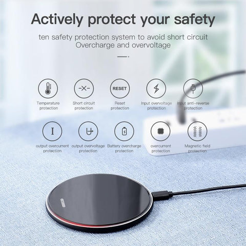 Qi-Certified 10W Fast Wireless Charging Pad