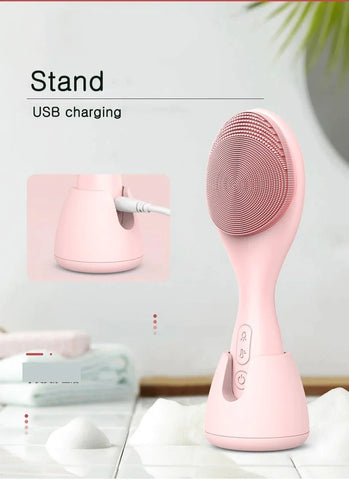 Smart Facial Cleansing Device with Silicone Brush