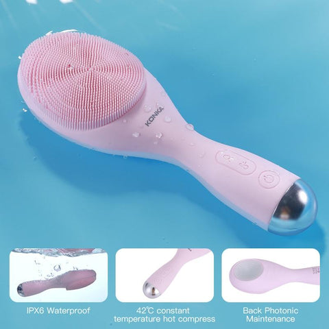 Smart Facial Cleansing Device with Silicone Brush