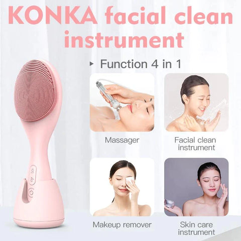 Smart Facial Cleansing Device with Silicone Brush