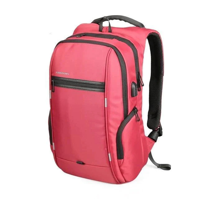 Smart USB Charging Anti-Theft Laptop Backpack Evofine Red 17 Inches 