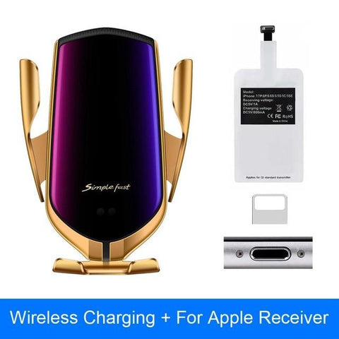 The Original Car Clamp Wireless Charging Dock Wireless Charger EvoFine Gold For IOS 