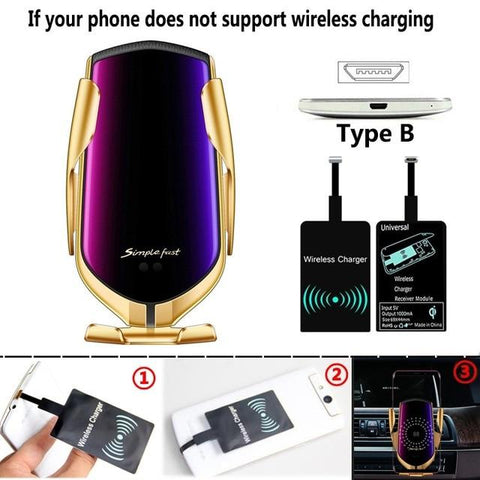 The Original Car Clamp Wireless Charging Dock Wireless Charger EvoFine Gold TYPE B 