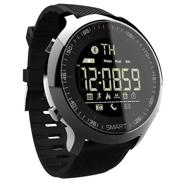 Waterproof Sports Smartwatch - Compatible with iOS & Android EvoFine Black 