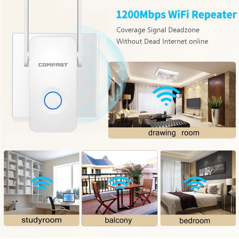 WiFi Range Extender - Up to 1200Mbps WiFi Repeater Wireless Signal Booster