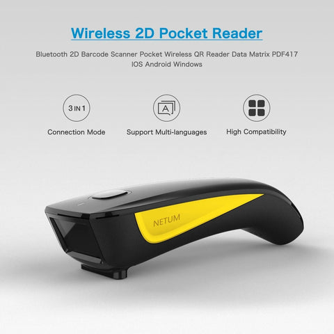 Wireless 2D QR Barcode Scanner