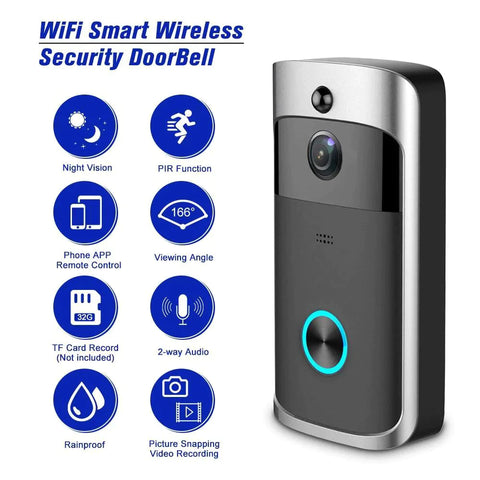 Wireless HD 720P Video Doorbell - Infrared Night Vision Motion Detection